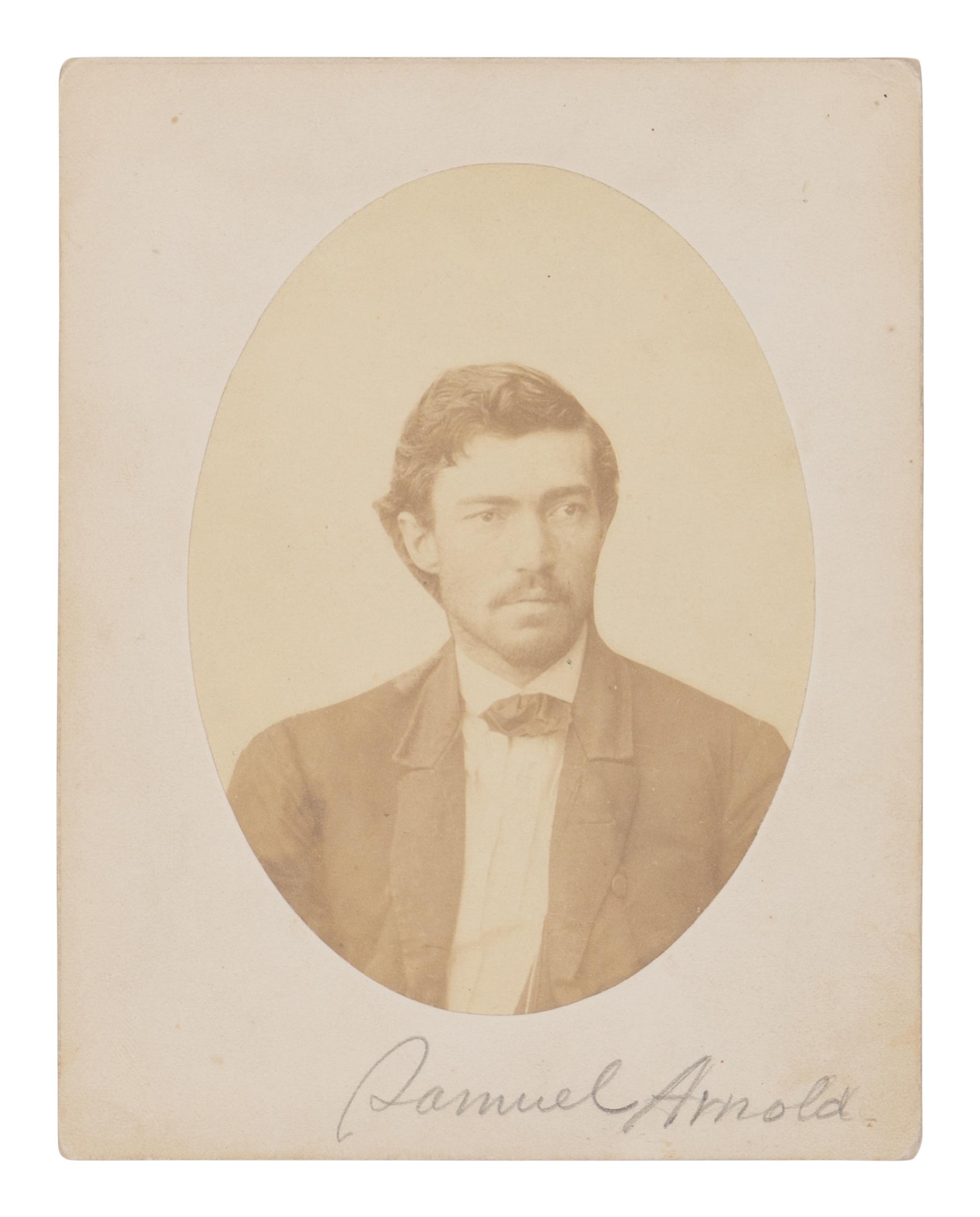 [LINCOLN CONSPIRATOR]. [ARNOLD, Samuel Bland (1834-1906)]. Cabinet card photograph of Arnold, ca 1865.