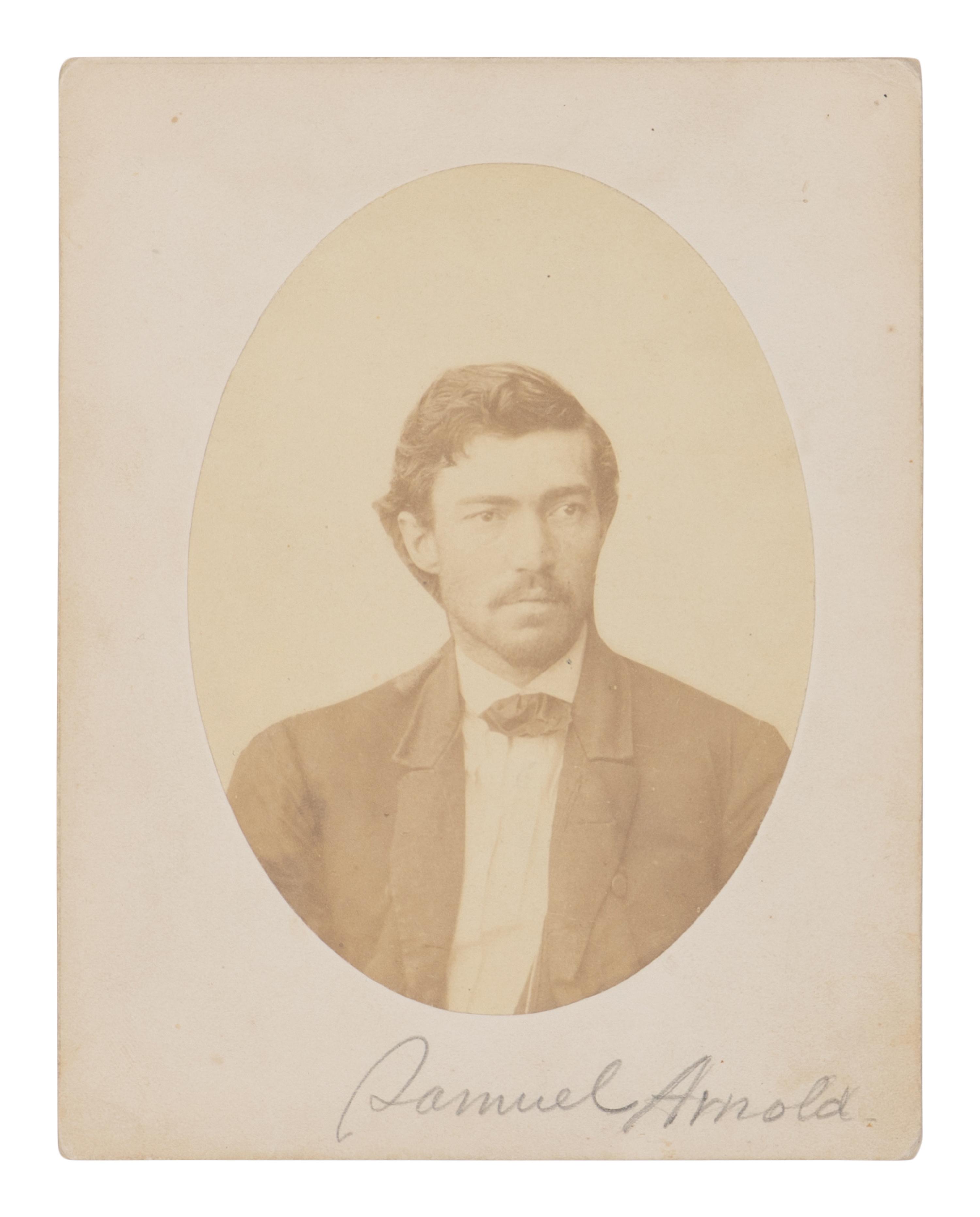 [LINCOLN CONSPIRATOR]. [ARNOLD, Samuel Bland (1834-1906)]. Cabinet card photograph of Arnold, ca 1865.