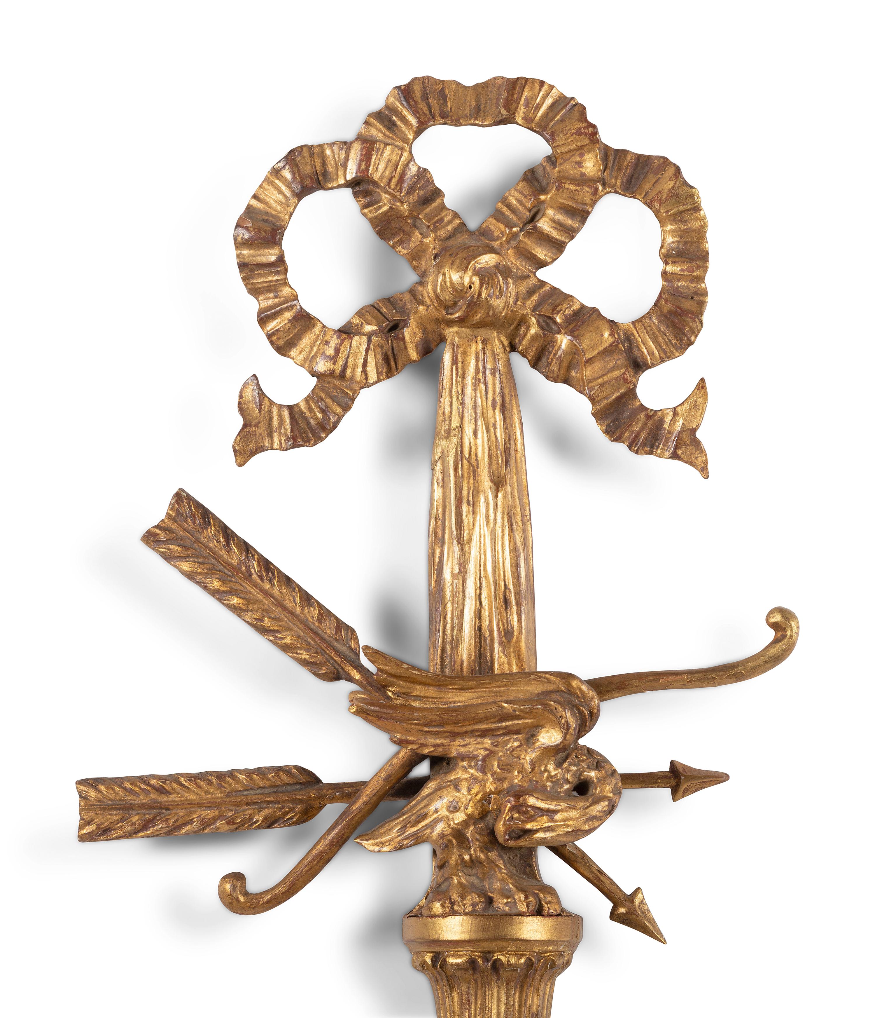 A Pair of George III Giltwood Eagle Sconces