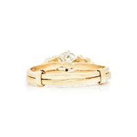 YELLOW GOLD AND DIAMOND THREE STONE RING
