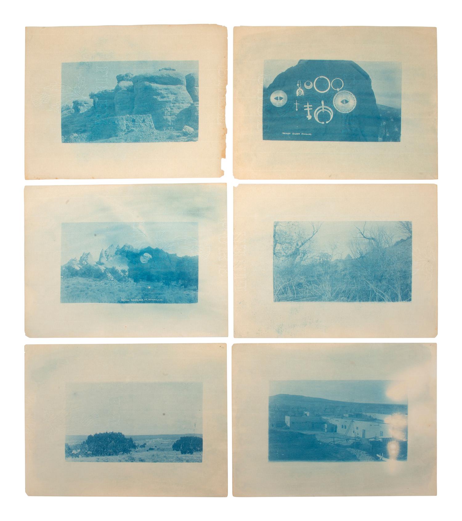 [NATIVE AMERICANS - WESTERN AMERICANA]. LUMMIS, C.F. 24 cyanotypes of native subjects and miners.