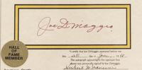 A Joe DiMaggio Signed Autograph Career Statistics Display (Beckett Authentication Services Letter BAS Certified),