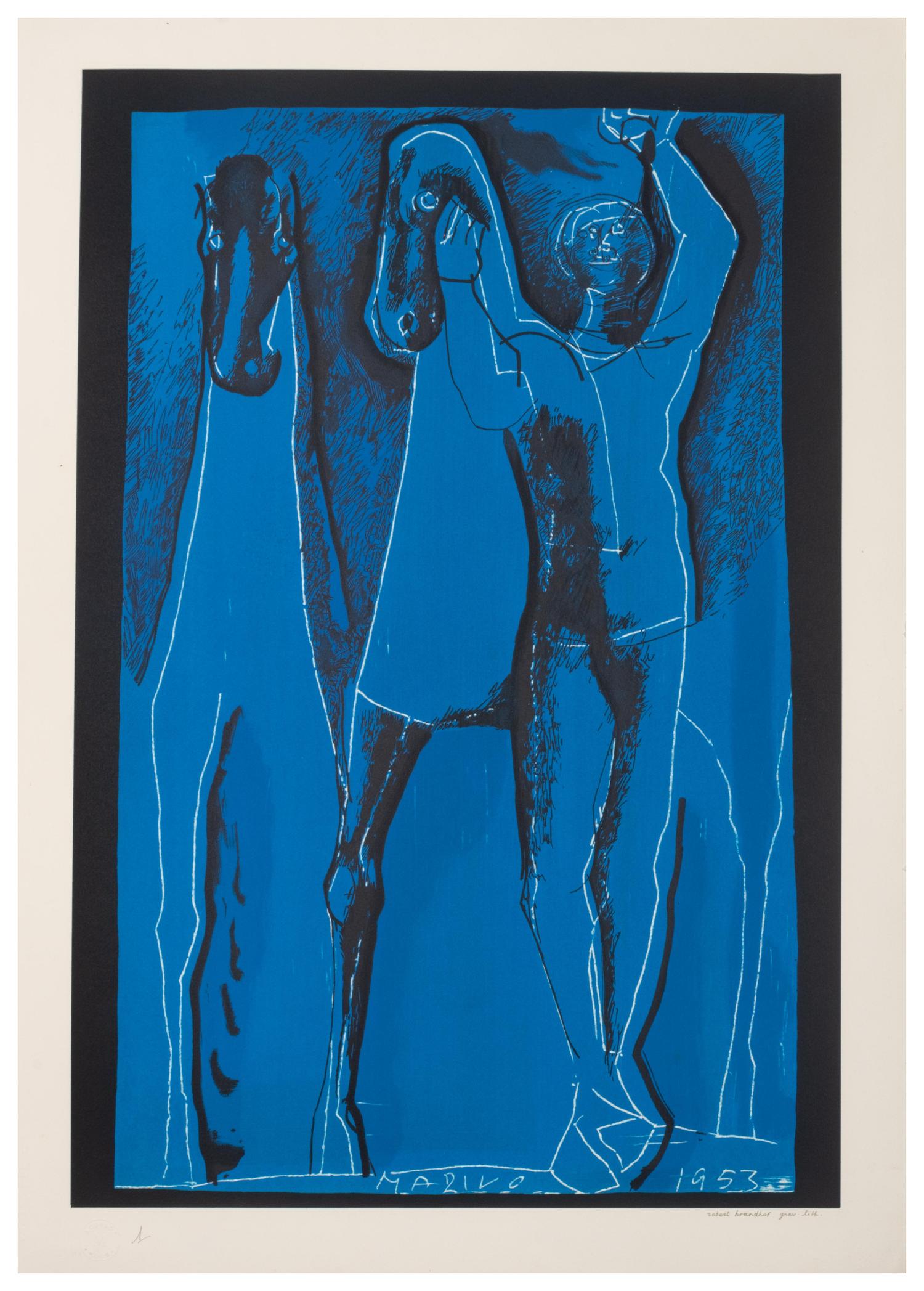 A pair of prints ( Cavaliere and Composizione Blu )
