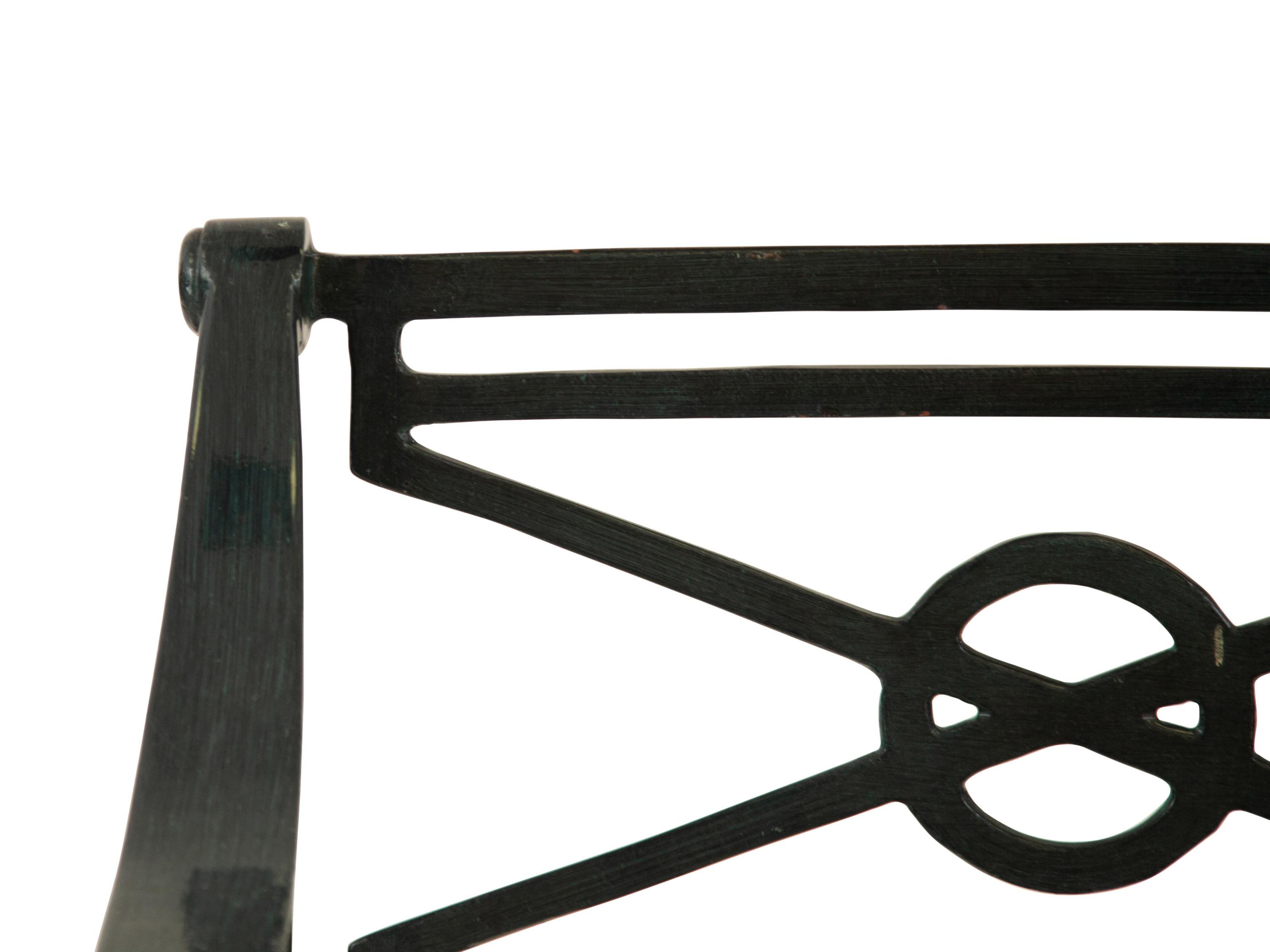 A Group of Neoclassical Style Painted Aluminum Garden Furniture — 20th Century