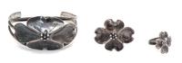 A Sterling Silver Dogwood Motif Demi Parure, Stuart Nye, 18.60 dwts.