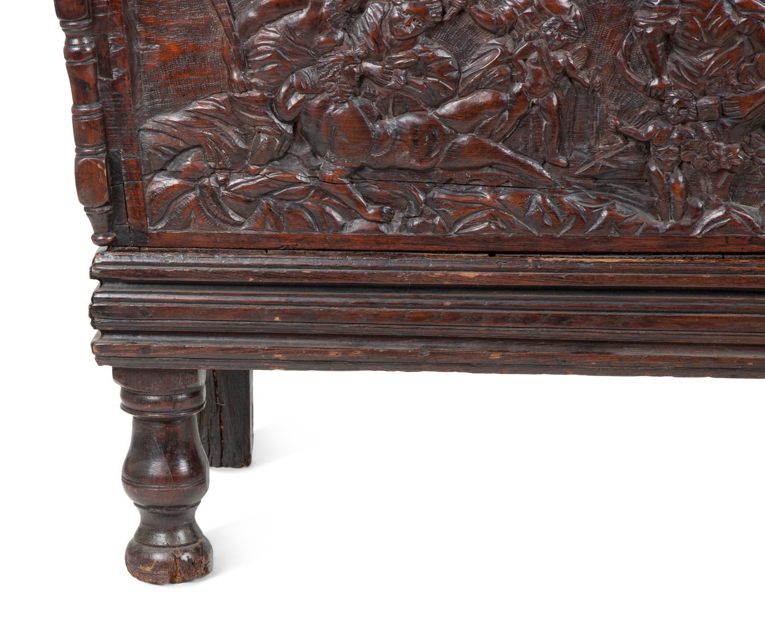 A Continental Carved Walnut Coffer on Stand — 18TH/19TH CENTURY