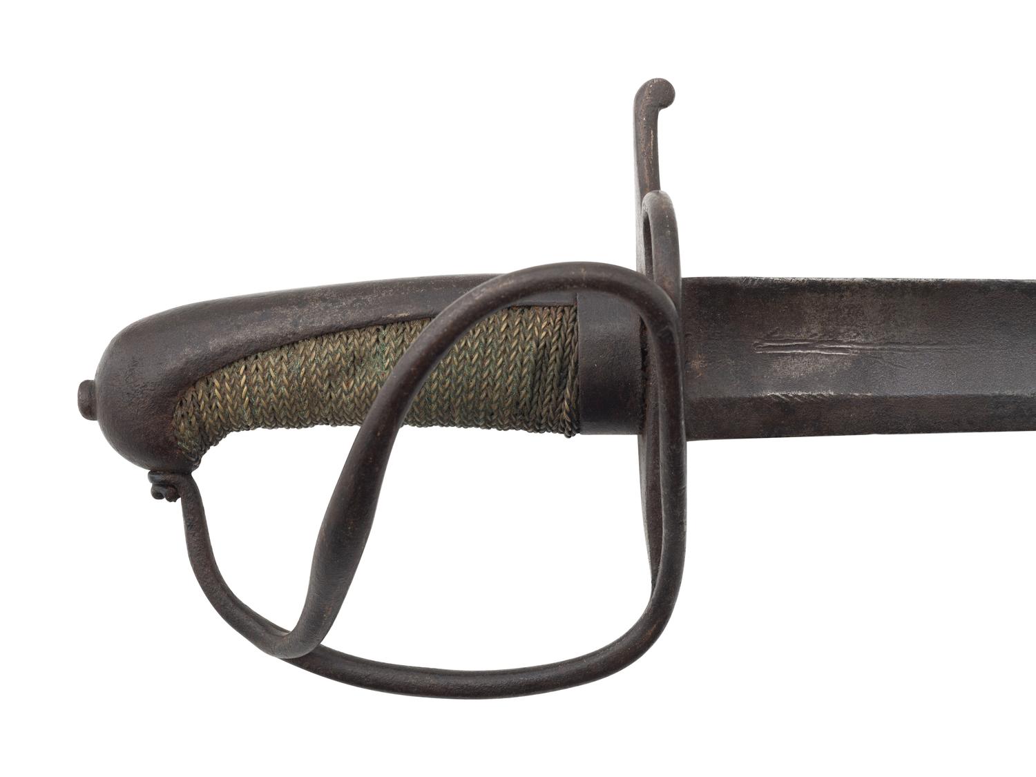 [MILITARIA]. 2 swords, incl. early 19th century iron-hilted short sword.