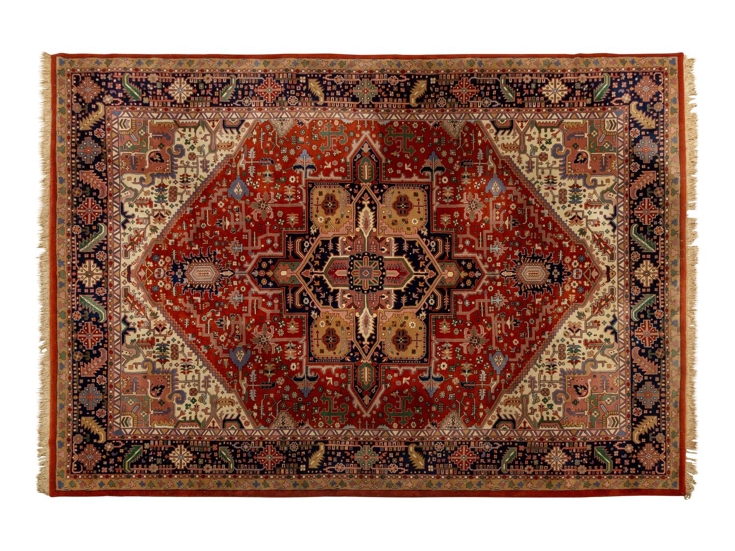 An Indian Heriz Design Wool Rug