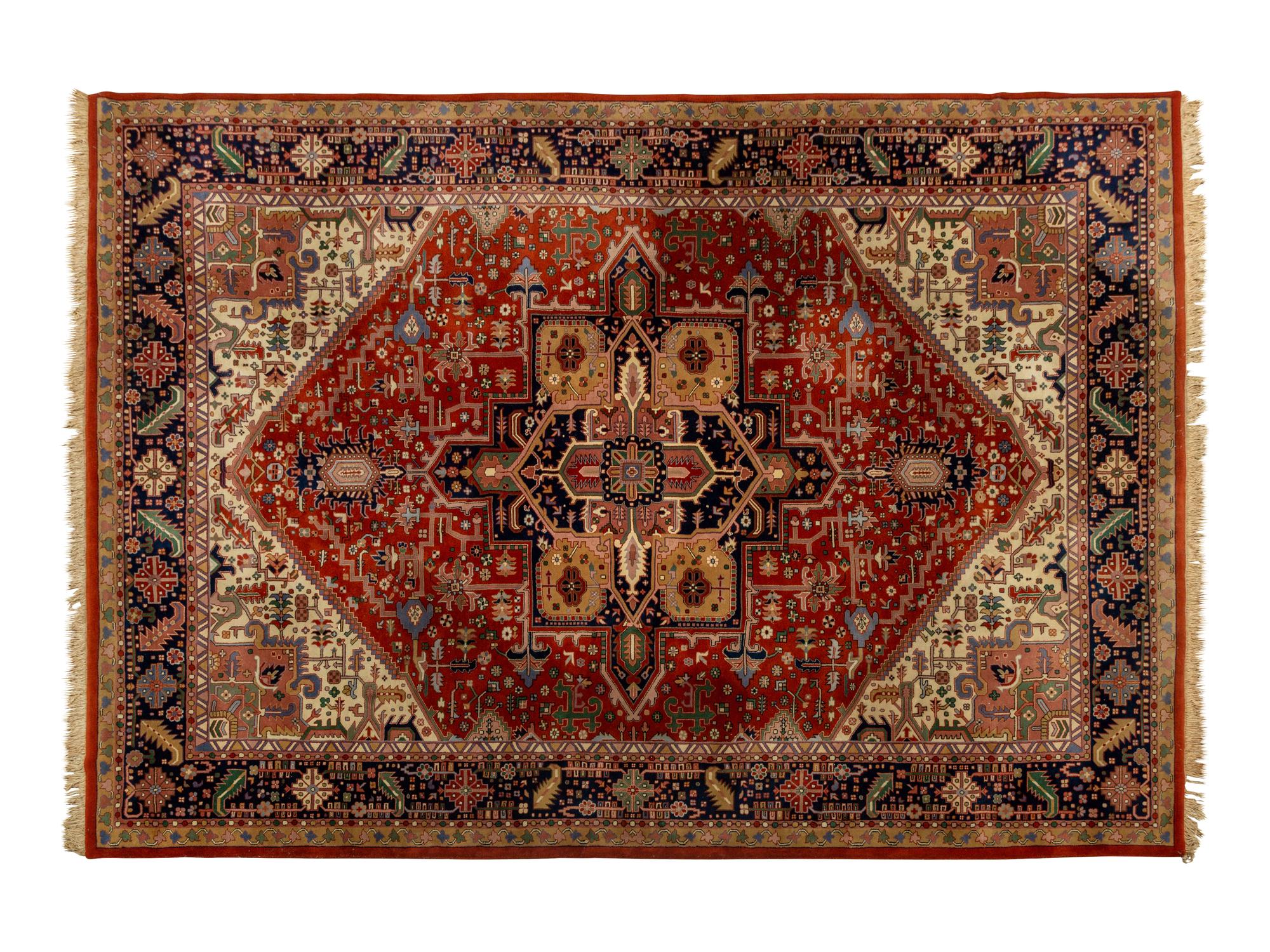 An Indian Heriz Design Wool Rug