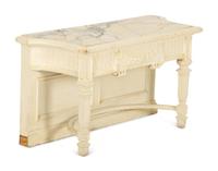 A Continental White Painted Mirrored Door Cabinet on Marble Top Base — Late 19th Century