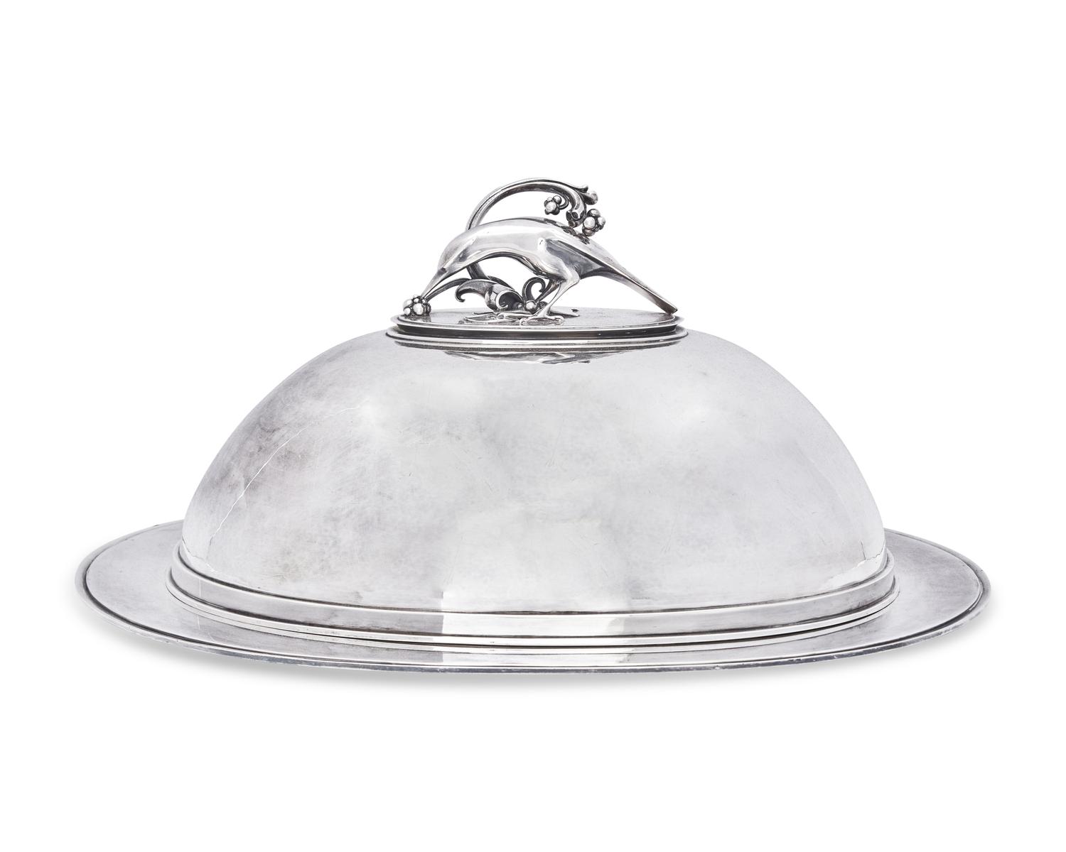 A Large Harald Nielsen Designed Georg Jensen Silver Covered Serving Dish