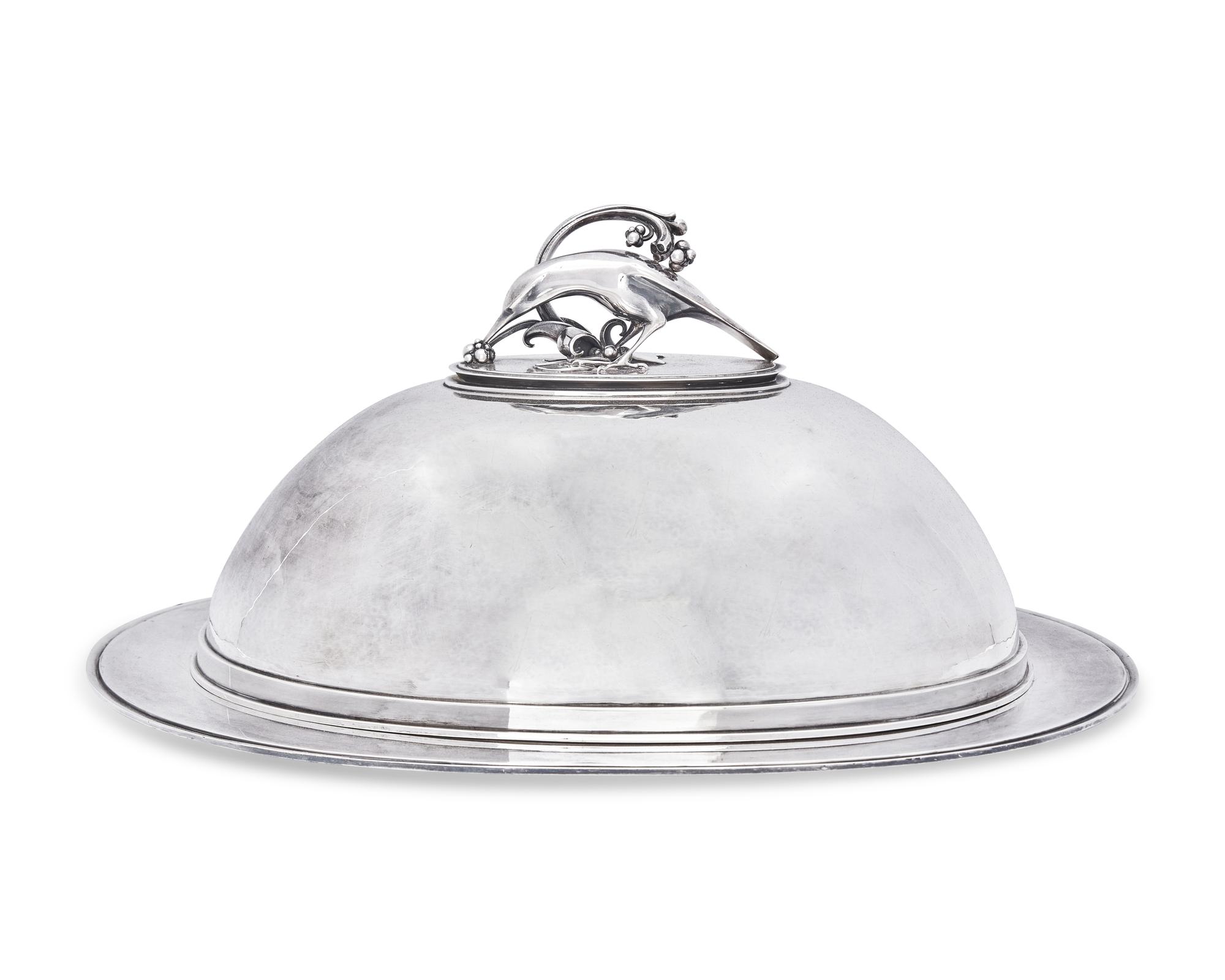 A Large Harald Nielsen Designed Georg Jensen Silver Covered Serving Dish