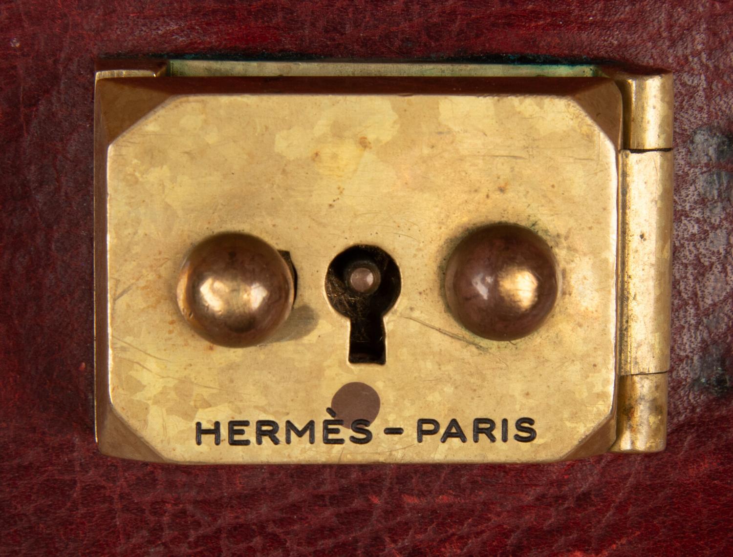 Hermès, Burgundy Leather Briefcase