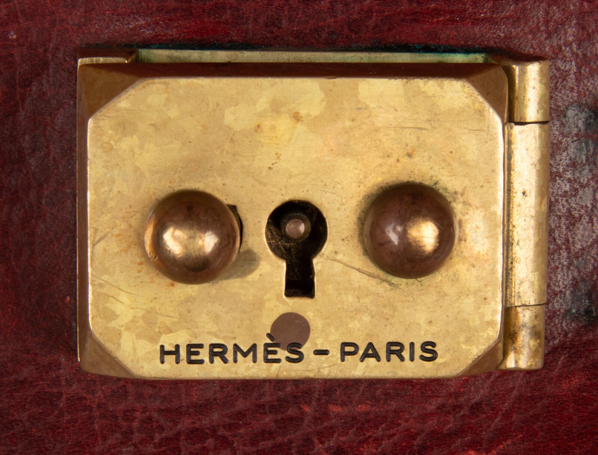 Hermès, Burgundy Leather Briefcase
