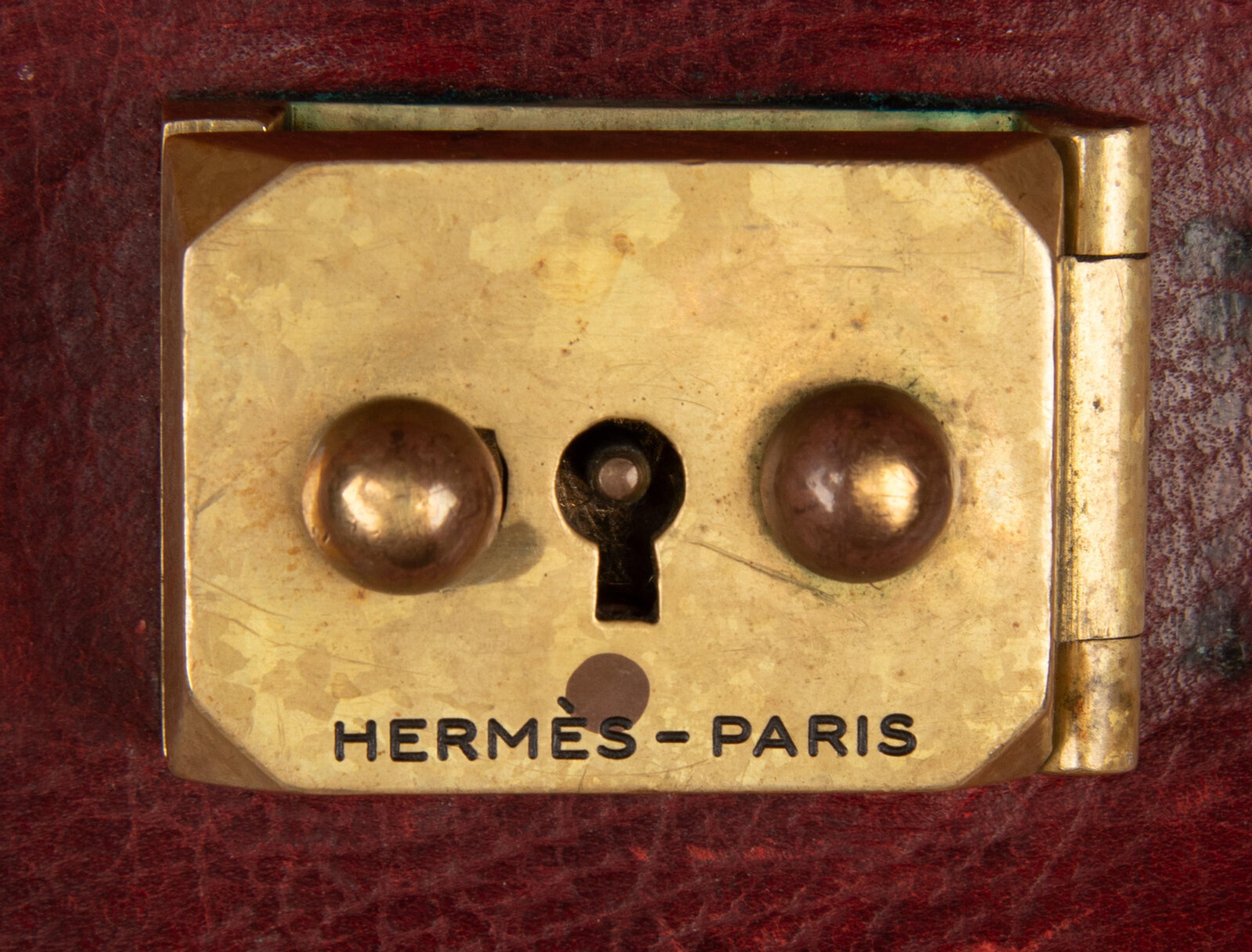 Hermès, Burgundy Leather Briefcase