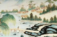 A Chinese Famille Rose Porcelain 'Landscape' Plaque