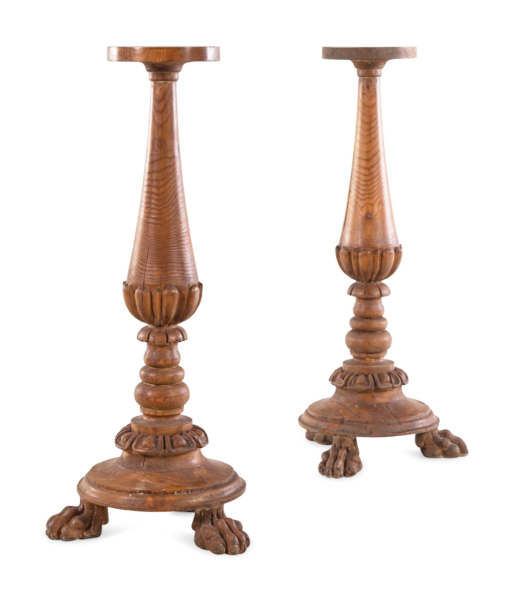 A Pair of Continental Carved Pedestals