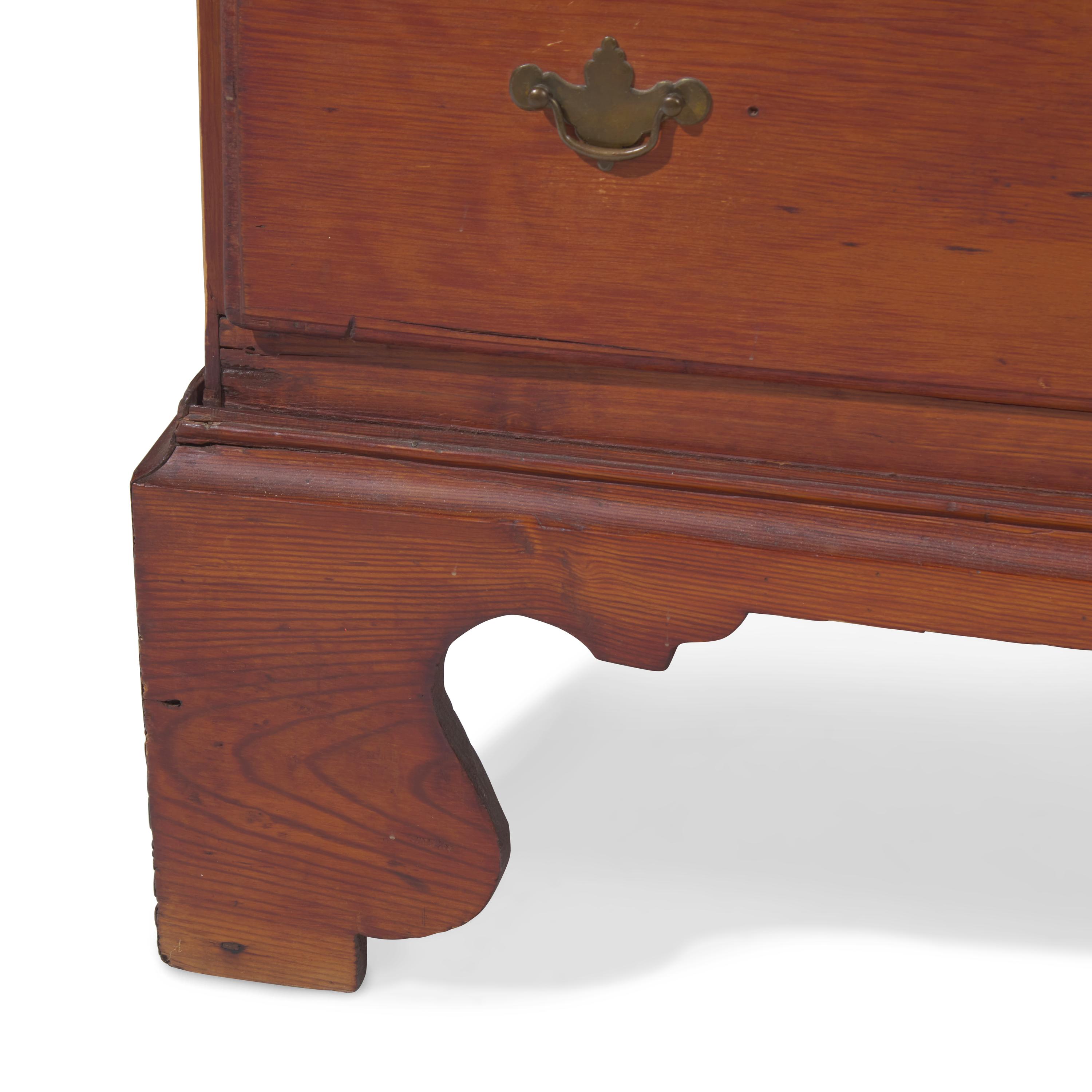 A Chippendale Red-Stained Pine Tall Chest