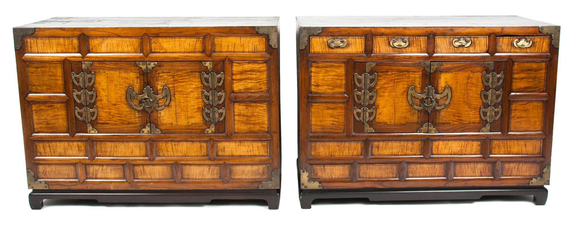 A Pair of Japanese/Korean Cabinets Height 25 x width 33 1/2 x depth 15 1/2 inches. — 20TH CENTURY