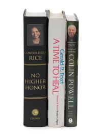[U. S. POLITICAL FIGURES - SIGNED]. A group of 3 works, signed by Gerald Ford, Colin Powell, and Condoleeza Rice, comprising: