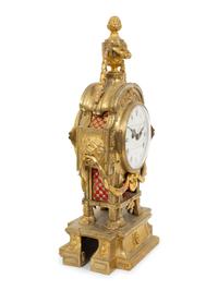 An English Gilt Bronze Mantel Clock