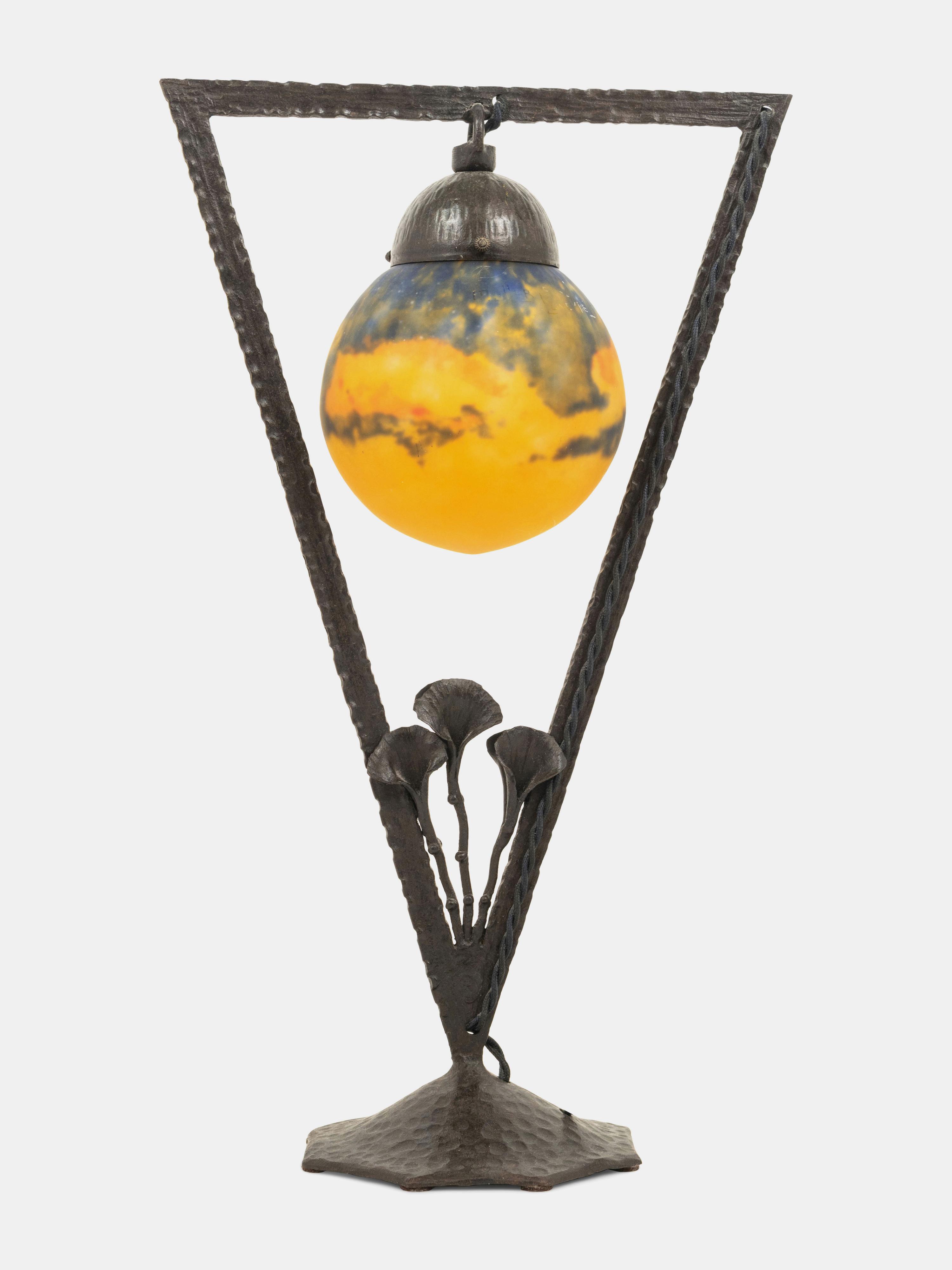 Art Nouveau Table Lamp, c. 1920 Lunéville, France