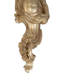 A Pair of Gilt and Silvered Wood Figural Wall Mount Console Brackets — 20TH CENTURY