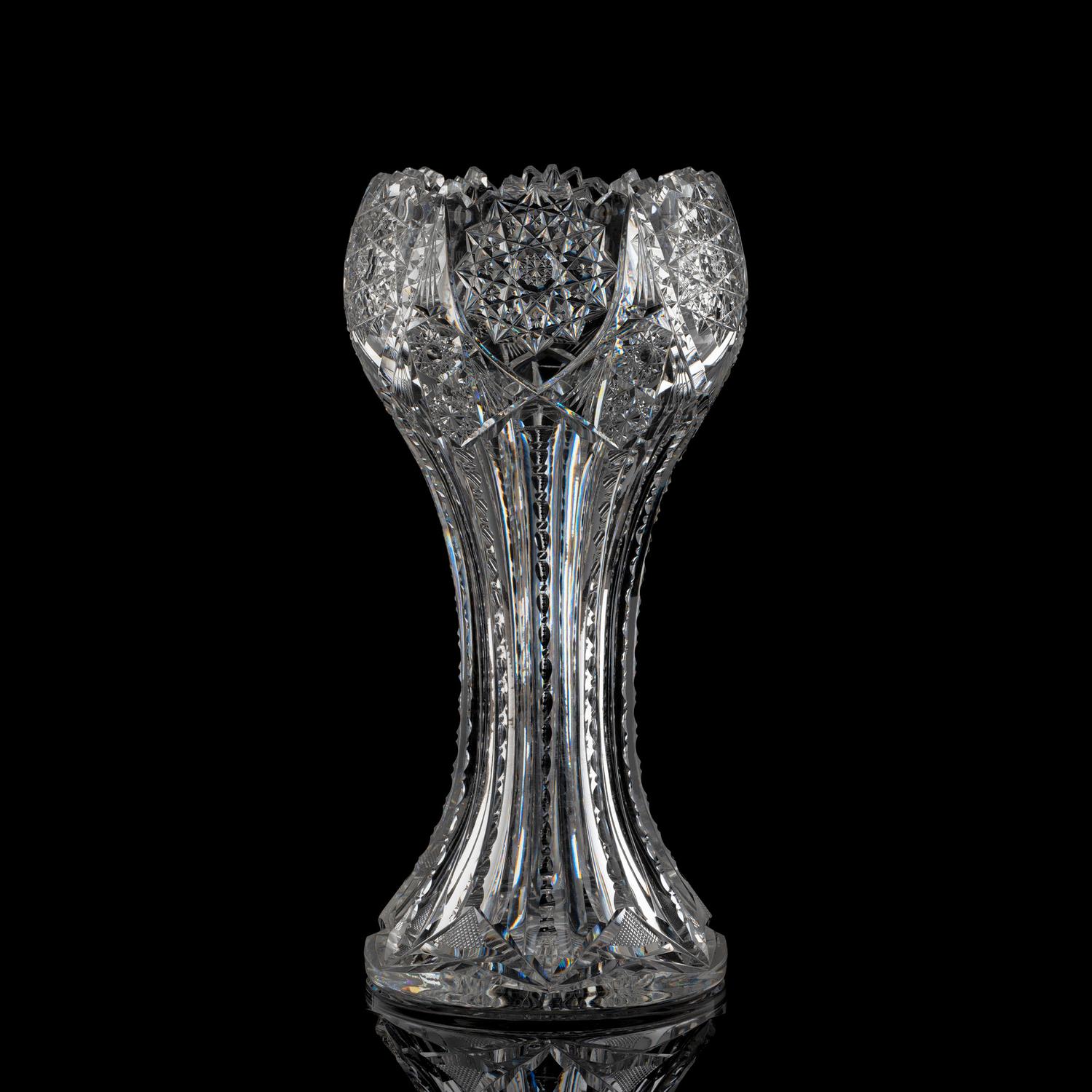 A Brilliant-Period Cut Glass Tulip-Form Vase, Possibly by Strauss