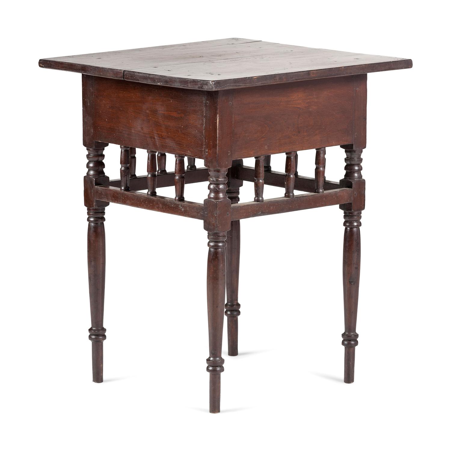 A Sheraton Turned Cherrywood One-Drawer Work Table