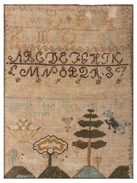 A Needlework Embroidered Schoolgirl's Sampler, Wrought by Elisabeth Short