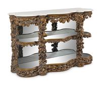 A Continental Giltwood Marble-Top Console Table