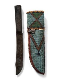 Sioux Beaded Double-Sided Knife Sheath, with Knife