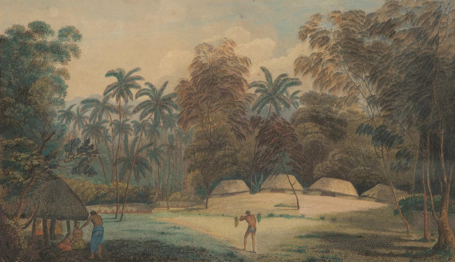 A Fiatooka, or Moral in Tongataboo; The Natchez, a Ceremony in Honor of the King's Son, in Toongataboo; and A View of Aanamooka (three works)