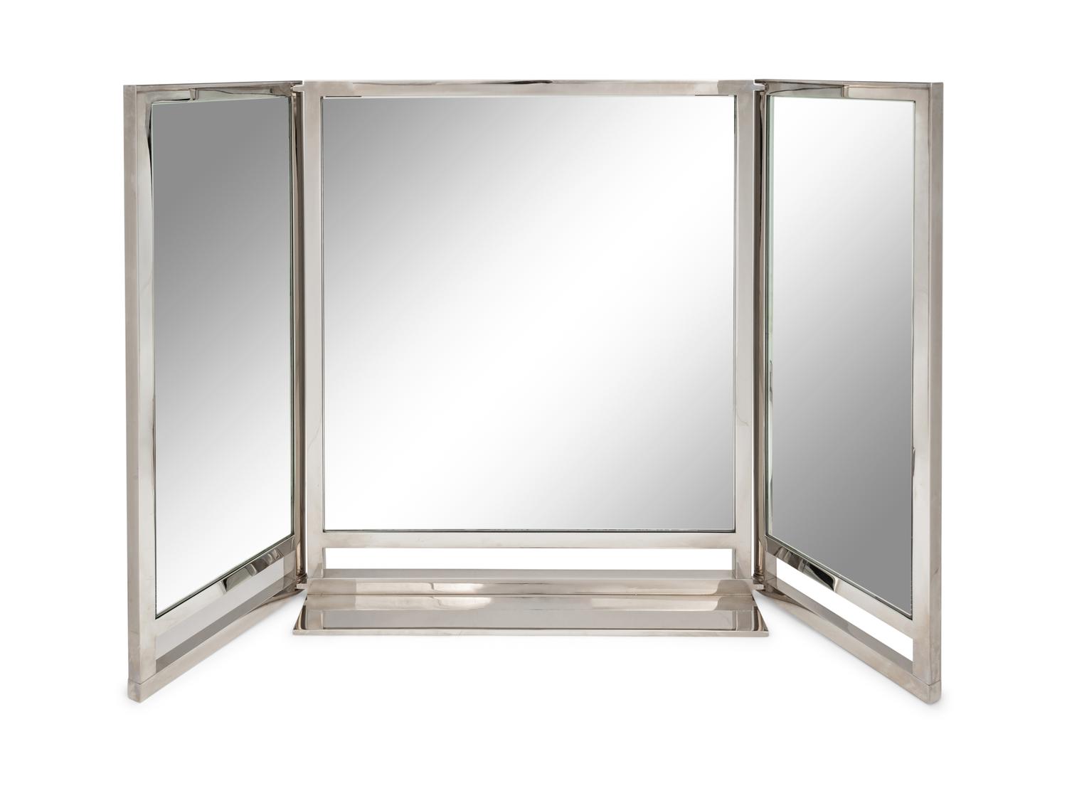 A Lorin Marsh Stainless Steel Vanitas Dressing Mirror