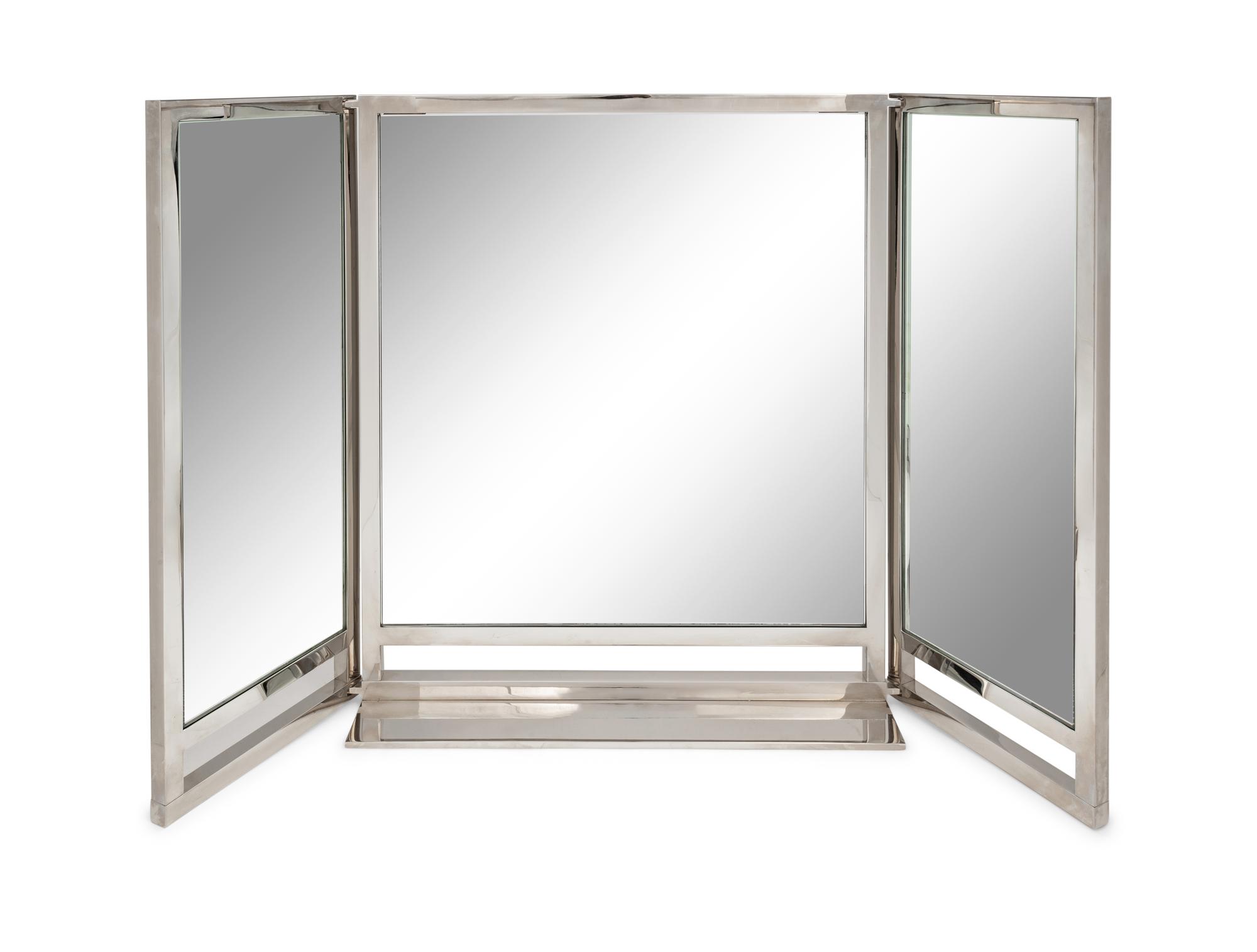 A Lorin Marsh Stainless Steel Vanitas Dressing Mirror