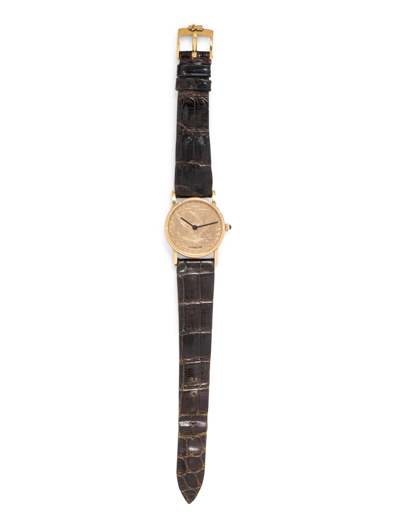 CORUM, 18K YELLOW GOLD US $10 COIN WRISTWATCH