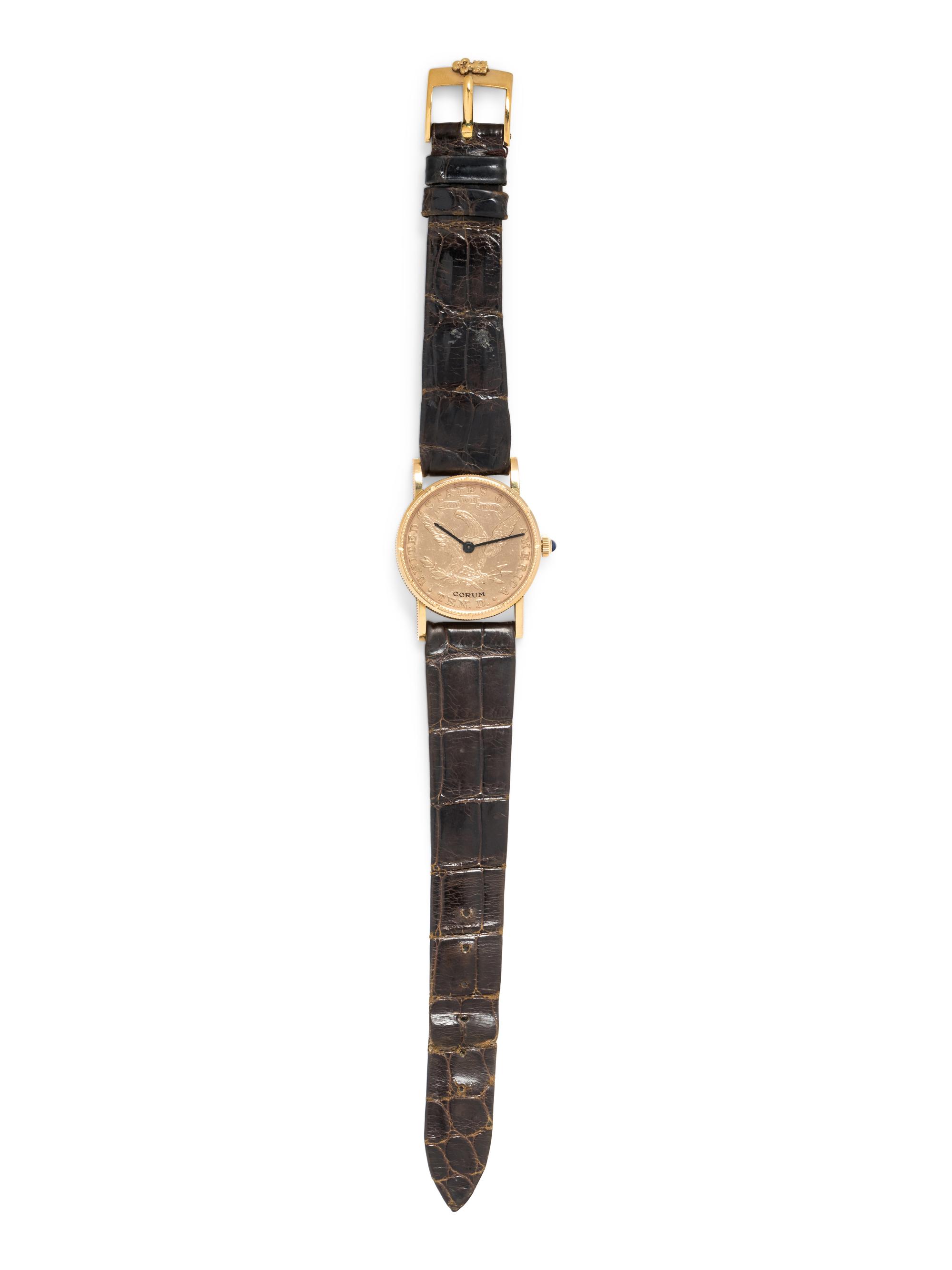 CORUM, 18K YELLOW GOLD US $10 COIN WRISTWATCH