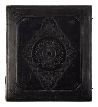 [EARLY PHOTOGRAPHY]. ROOT, Marcus A. (1808-1888), photographer. Irregular half plate daguerreotype of a lovely woman with embellished handbag. Philadelphia, PA: ca 1840s-1850s.