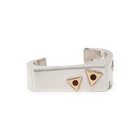 CARTIER, STERLING SILVER, YELLOW GOLD AND ENAMEL CUFF BRACELET
