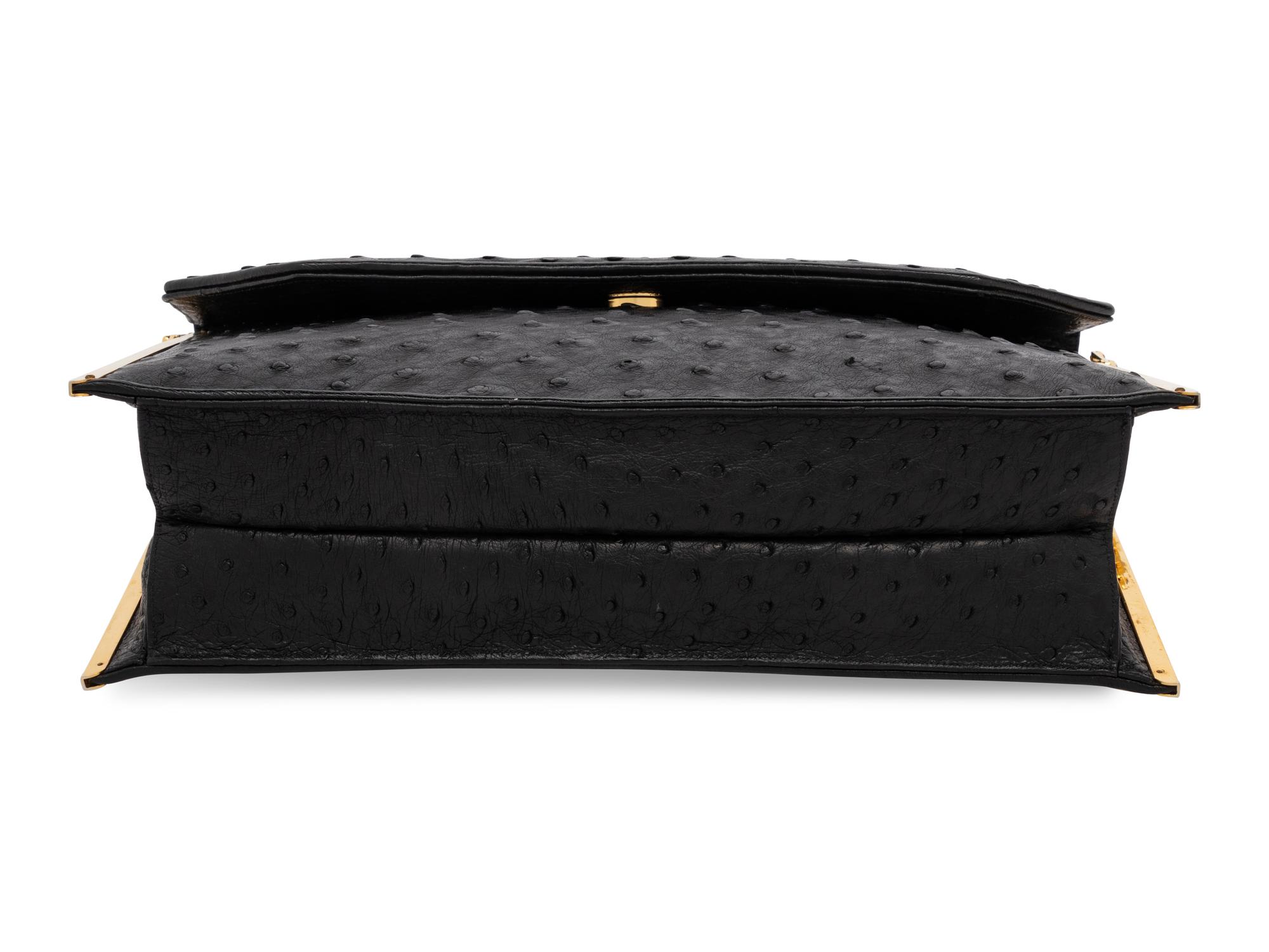Judith Leiber Ostrich Accordion Handbag, 1980-90s