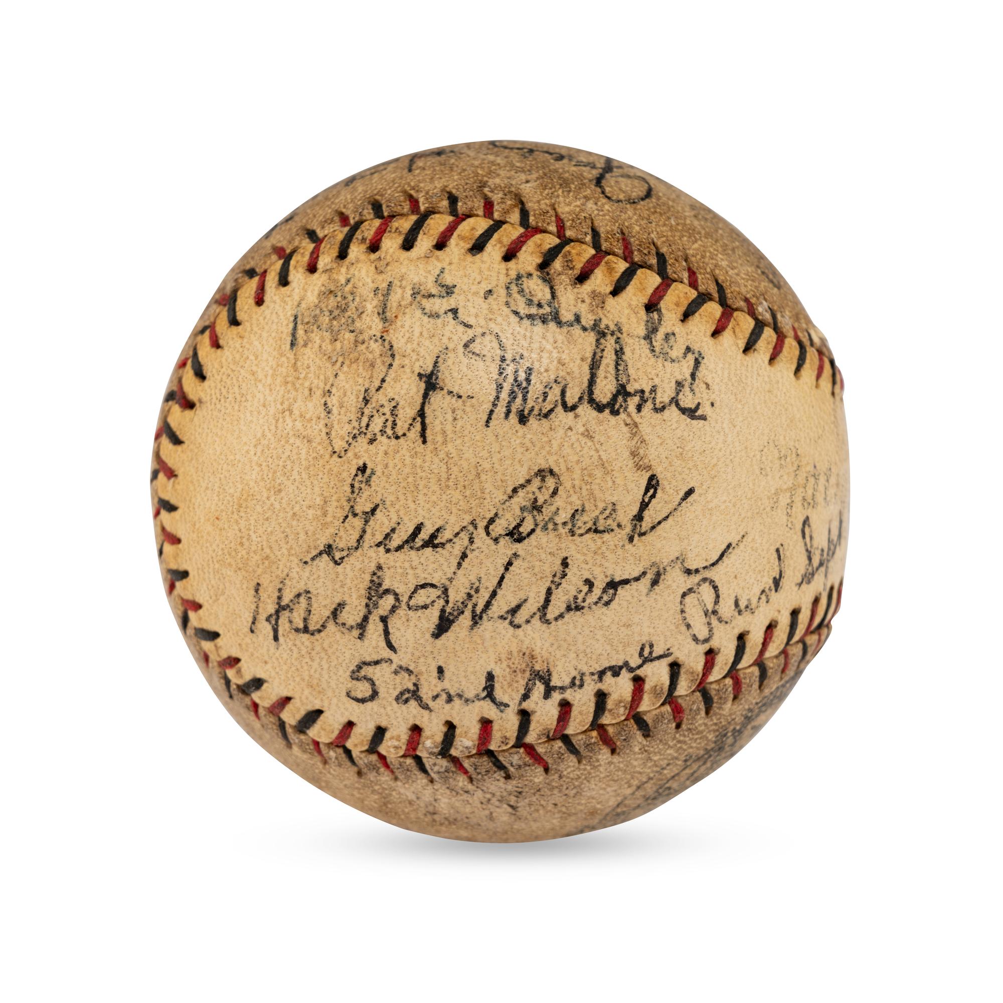 A 1930 Chicago Cubs Team Signed Autograph Baseball Featuring Kiki Cuyler and Hack Wilson (Beckett Authentication Services)