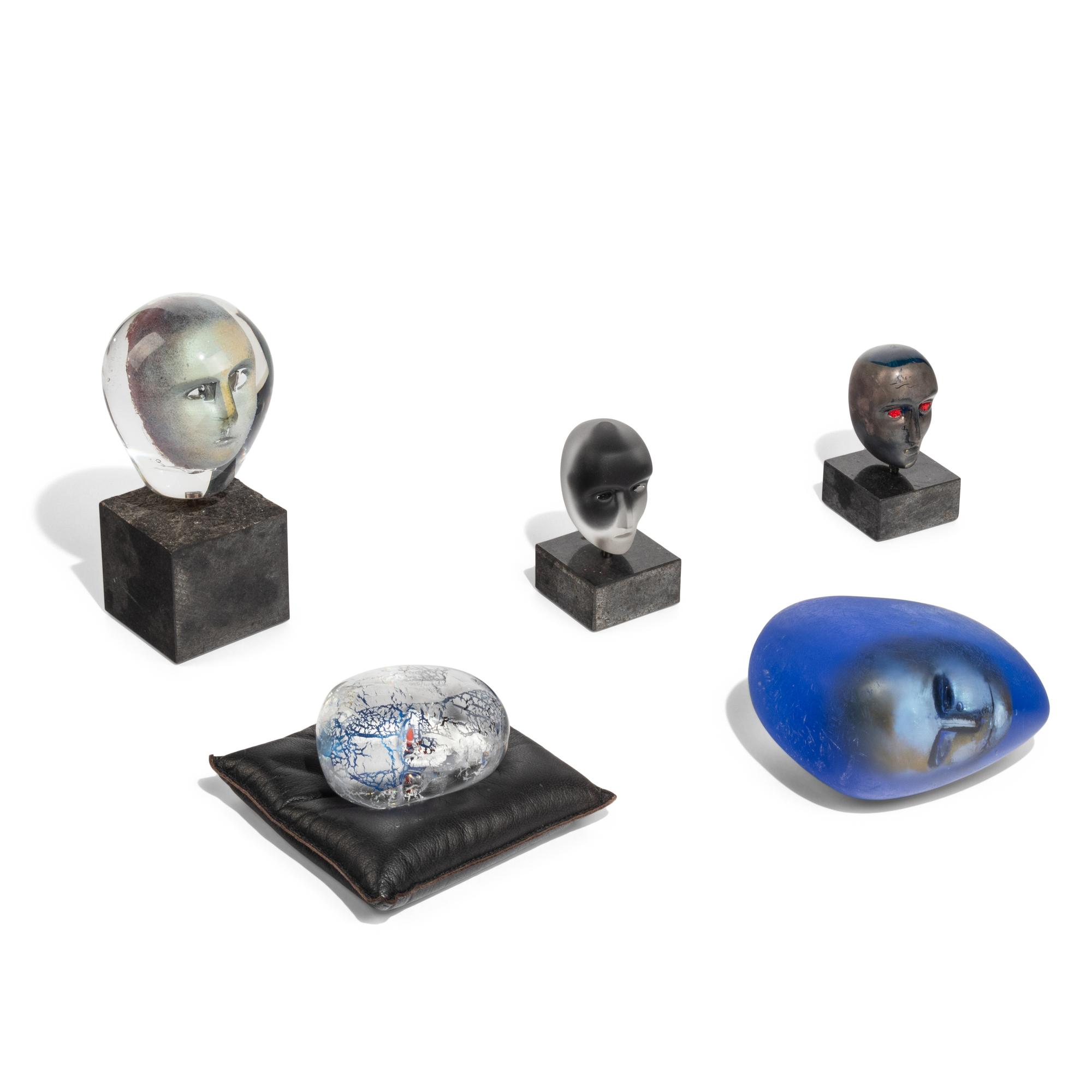 Collection of Five Glass Heads