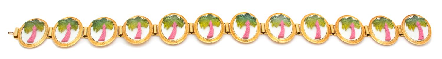 A Gianni Versace Palm Tree Disc Belt, 30" x 3".