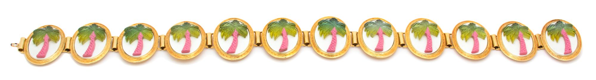 A Gianni Versace Palm Tree Disc Belt, 30" x 3".