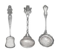 A Group of Three Russian Silver Flatware Serving Articles