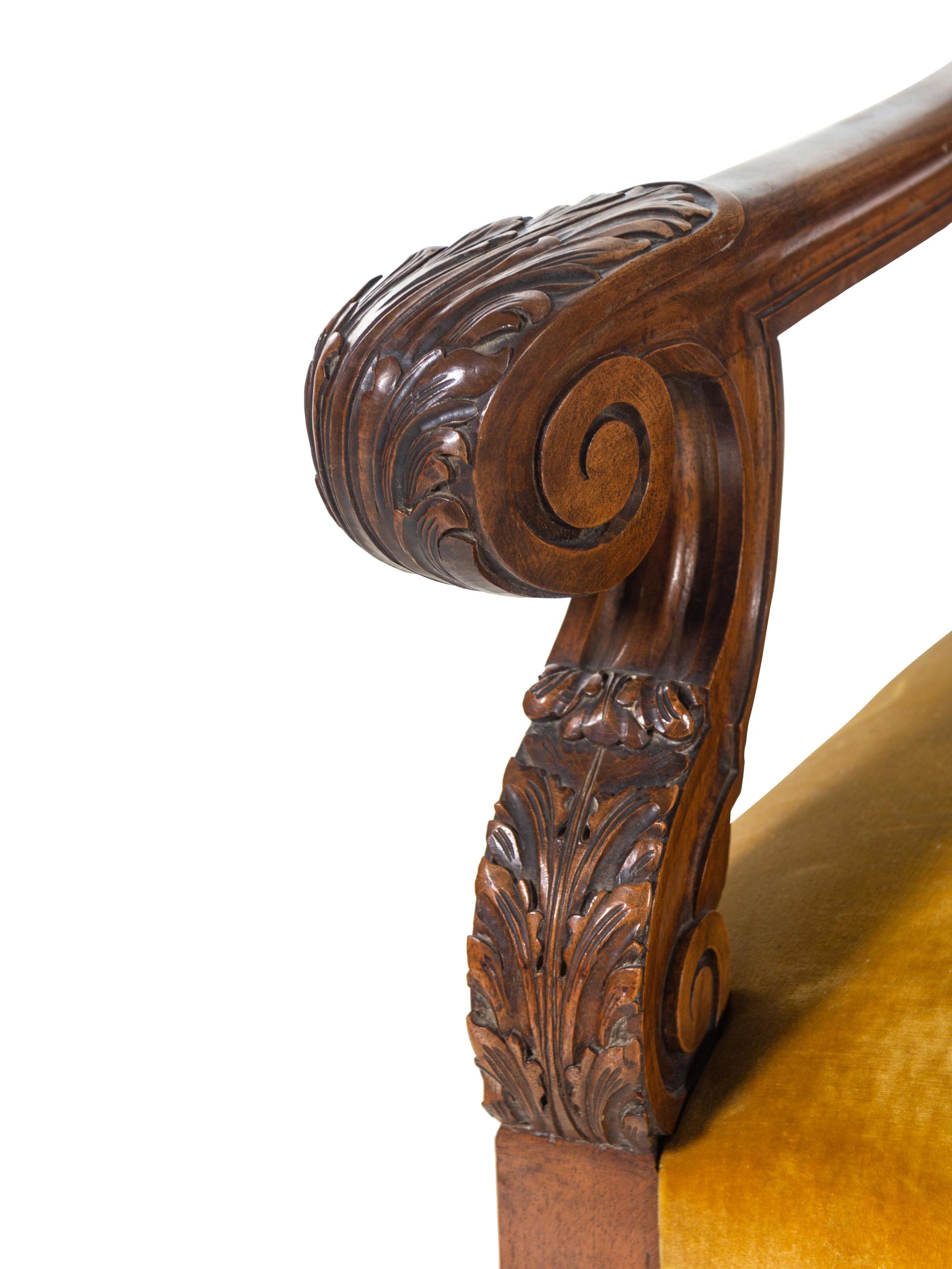 A Pair of Charles II Style Carved Armchairs
