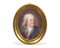 After Jacques Thouron (Swiss, 1749-1789), An Enameled Portrait Miniature of Benjamin Franklin (1706-1790)