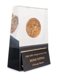 A 1985 Sporting News Coach of the Year Trophy Awarded to Mike Ditka Formerly Displayed at Mike Ditka's Restaurant