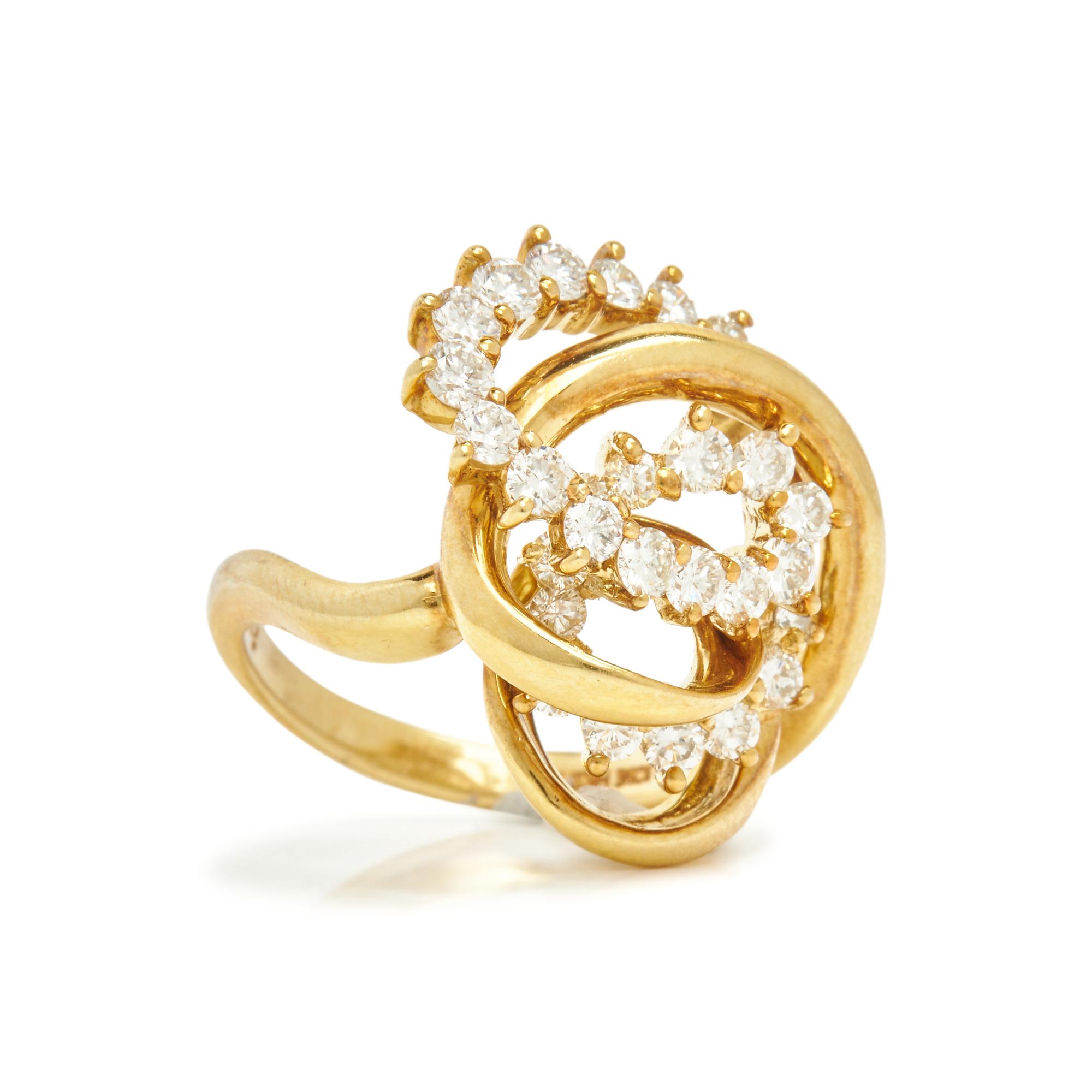 JOSE HESS, YELLOW GOLD AND DIAMOND RING