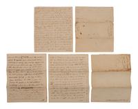 [WASHINGTON, George (1732-1799)] -- DANDRIDGE, Bartholomew Jr. (ca 1773-1802). A group of 4 retained copies of letters written by Bartholomew Dandridge, Jr. to President George Washington.